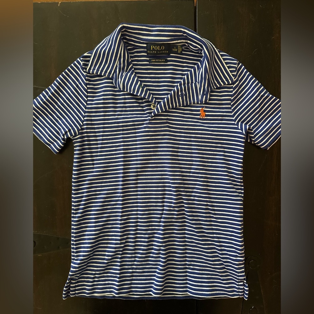 Ralph Lauren Navy and White Striped Polo